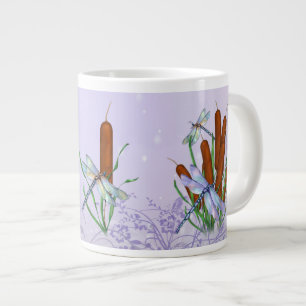 Grande Tasse Les libellules Pastel et les arbustes