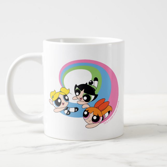 Grande Tasse Les Puissantes Filles Volent Dans Le Ciel (Gauche)