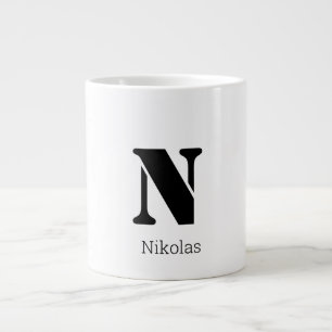 Grande Tasse LETTRE CHIMIQUE INITIALE Simple MONogramme Noir & 