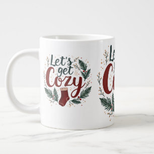 Grande Tasse Lettre de Pine Berry pour des Fêtes Cozy