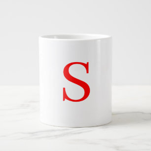 GRANDE TASSE LETTRE INITIALE ROUGE ET BLANCHE MINUSCULE MONOMOB
