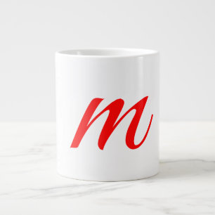 Grande Tasse Lettre initiale rouge monogramme professionnel mod