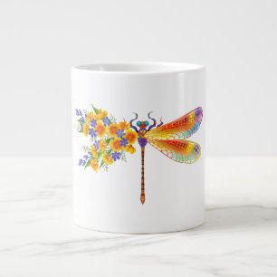 Grande Tasse libellule de fleurs jaunes