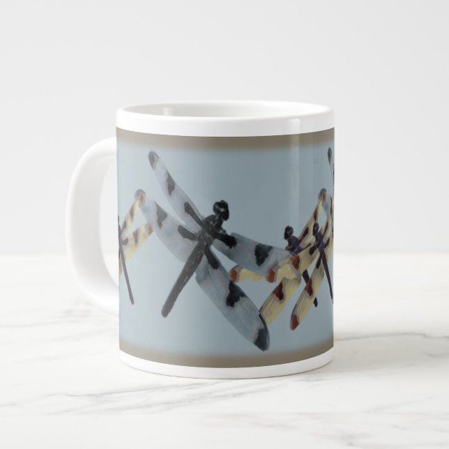 Grande Tasse Libellules avec jaune/bleu/brun (Devant gauche)