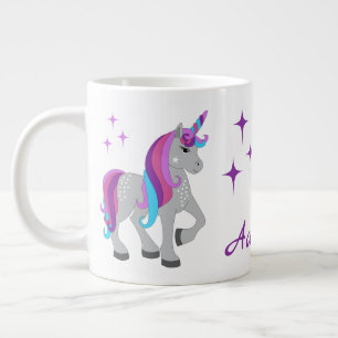 Grande Tasse Licorne Mignonne & Étoiles