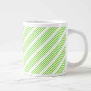 Grande Tasse Lime vert et blanc cinq bandes motif
