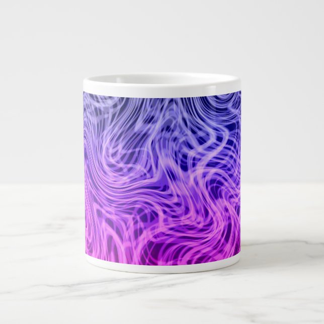 Grande Tasse Linéaire déformé2 Pourpre - Mug de café (Devant)
