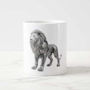 Grande Tasse Lion majestueux celtique argent avec nœud complexe
