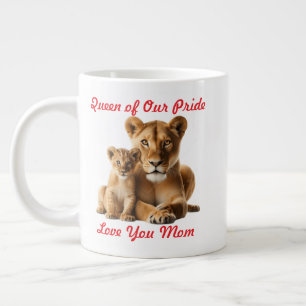 Grande Tasse Lioness Mom and Cub Personnalisé Jumbo Mug