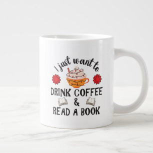 Grande Tasse Lire Livre Et Boire Café
