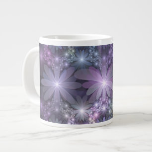Grande Tasse Lit de fleurs tendance brillant art fractal abstra