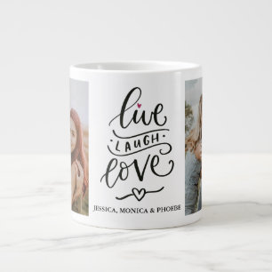 Grande Tasse Live, Laugh, Love Personnalisé Photo Mug