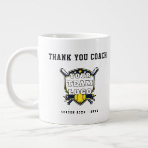 Grande Tasse Logo de l'équipe de softball Photo Merci l'entraîn
