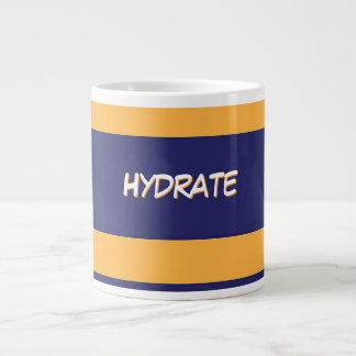 Grande Tasse Logo HYDRATE Orange Bleu foncé Rayure