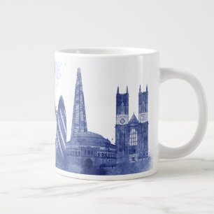 Grande Tasse London Skyline - Watercolor Blue