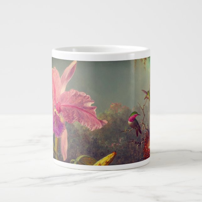 Grande Tasse L'orchidée de Cattleya et trois colibris Heade (Devant)