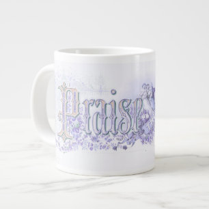 Grande Tasse "Louez Le Seigneur" pastel bleu pervenche