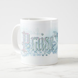 Grande Tasse "Louez Le Seigneur" pastel vert mer et bleu aqua