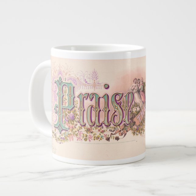Grande Tasse "Louez Le Seigneur" Pretty Pastels (Devant gauche)