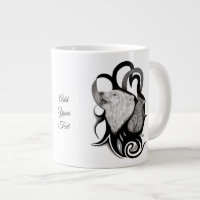 Loup blanc avec art tribal coréen