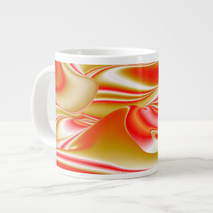 Grande Tasse Love and Gold Abstrait 3D Rainbowart