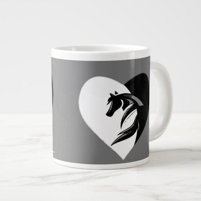 Grande Tasse Love Horses Logo avec Coeur Mug (Devant droit)