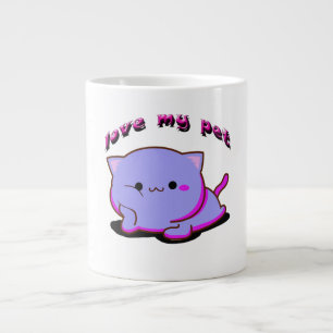 GRANDE TASSE LOVE MY FUCHSIA ET PURPLE KITTEN