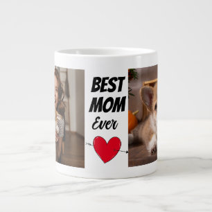 Grande Tasse Love You Mom..Personnalisé deux photos de chien & 