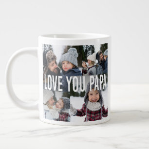 Grande Tasse Love You Papa Photo Collage Fête des pères