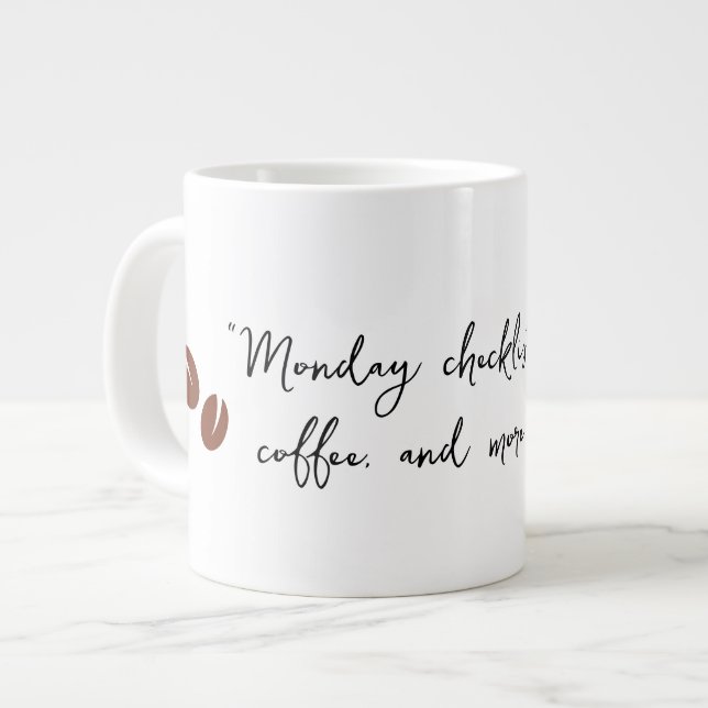 Grande Tasse "Lundi Checklist" (Devant gauche)