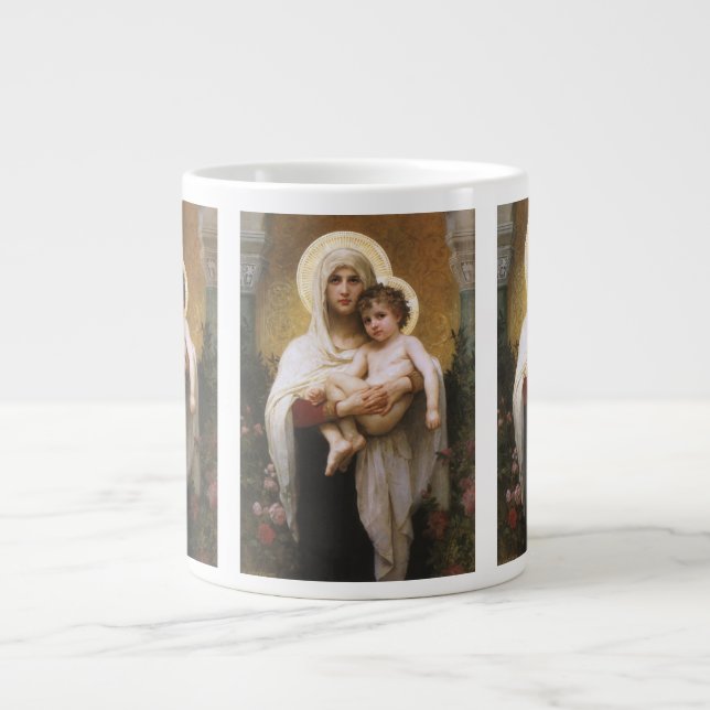 Grande Tasse Madonna des Roses par Bouguereau (Devant)