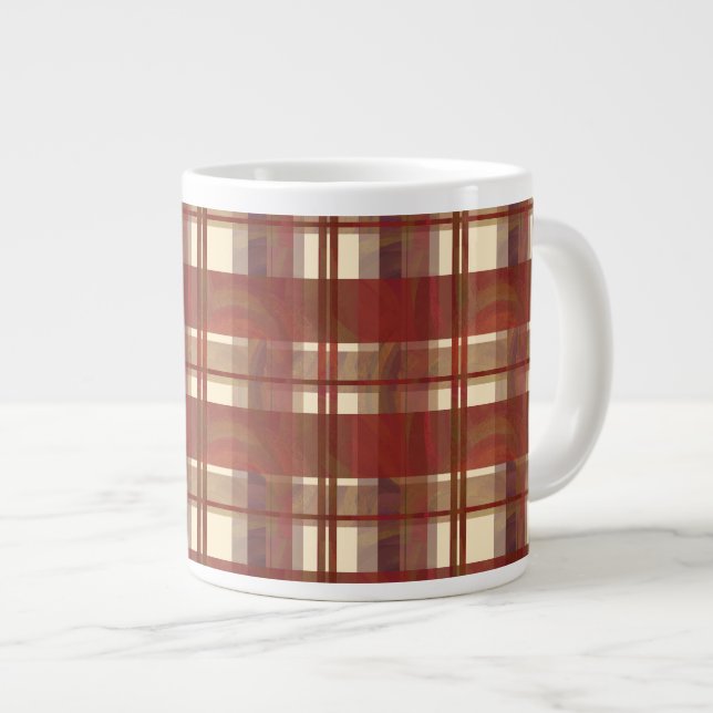 Grande Tasse Madras Plaid Fall Red (Devant droit)