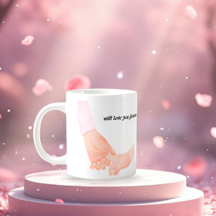 Grande Tasse Main dans l'amour de la main Art - Parent & Enfant