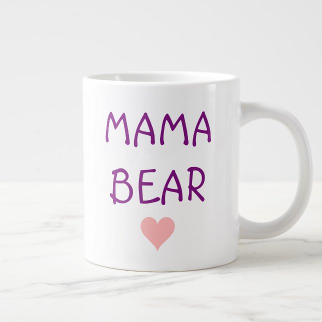 Grande Tasse Mama Bear Coeur rose Mug (Droite)
