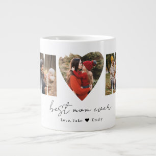 Grande Tasse Maman Photo Collage Coeur Photo Fête des mères Lar