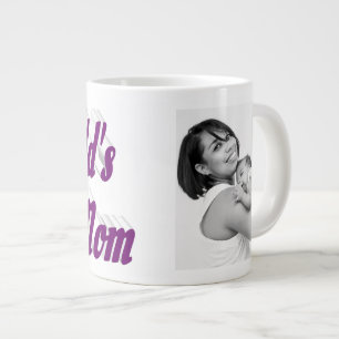 Grande Tasse Maman Photo typographie violette Fête des mères