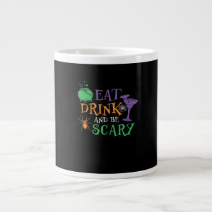 Grande Tasse Manger, boire et être effrayant graphique rétro es