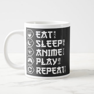 Grande Tasse Manger Dormir Anime Jouer Répéter Style de vie Ota