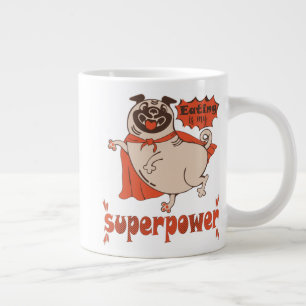 Grande Tasse Manger est mon super-puissance rouge carlin style 