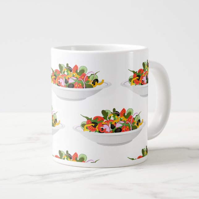 Grande Tasse Mangez plus de plantes frais motivation salade let (Devant droit)