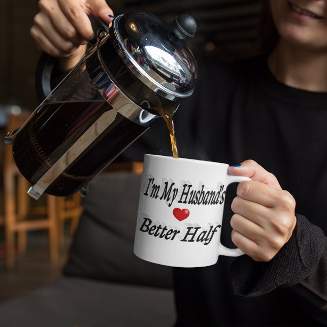 Grande Tasse Mari citation drôle texte noir (Créateur téléchargé)