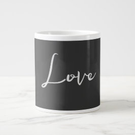 Grande Tasse Mariage d'amour Arrière - plan gris élégant