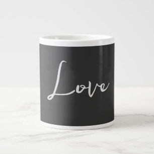 Grande Tasse Mariage d'amour Arrière - plan gris élégant
