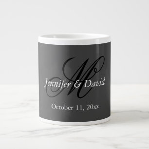 Grande Tasse Mariage de monogramme de calligraphie attirant