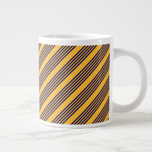 Grande Tasse Marine bleu et jaune soleil cinq bandes motif