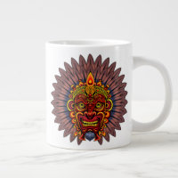 Masque rituel du roi guerrier tribal