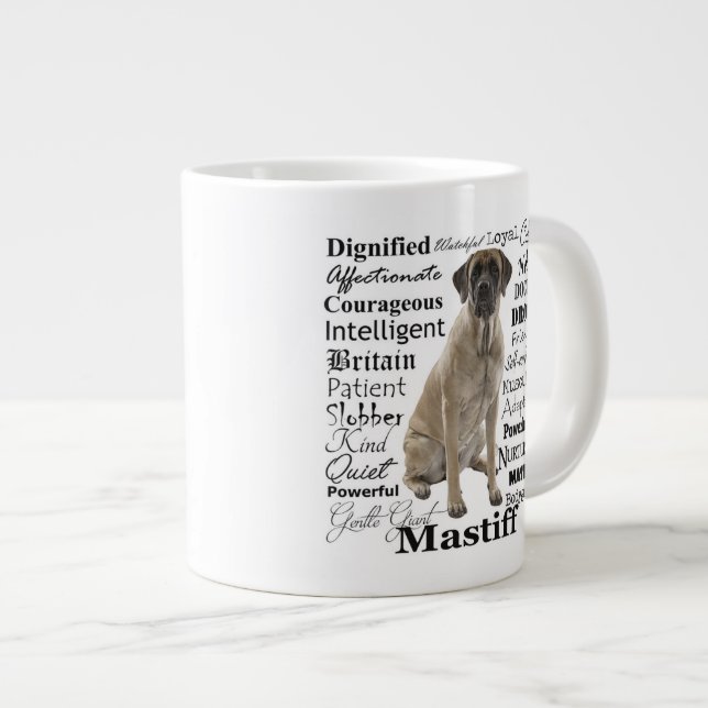 Grande Tasse Mastiff Traits Jumbo Mug (Devant droit)