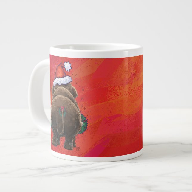 Grande Tasse Mastodon festif en rouge (Devant gauche)