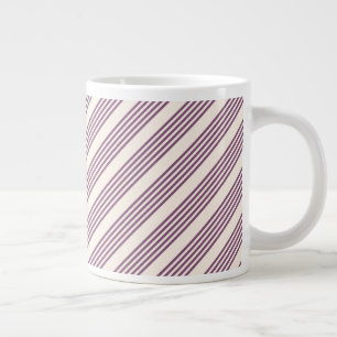Grande Tasse Mauve violet beige cinq bandes motif