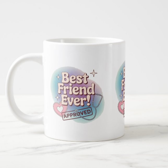 Grande Tasse Meilleur ami jamais, conception de texte approuvée (Gauche)